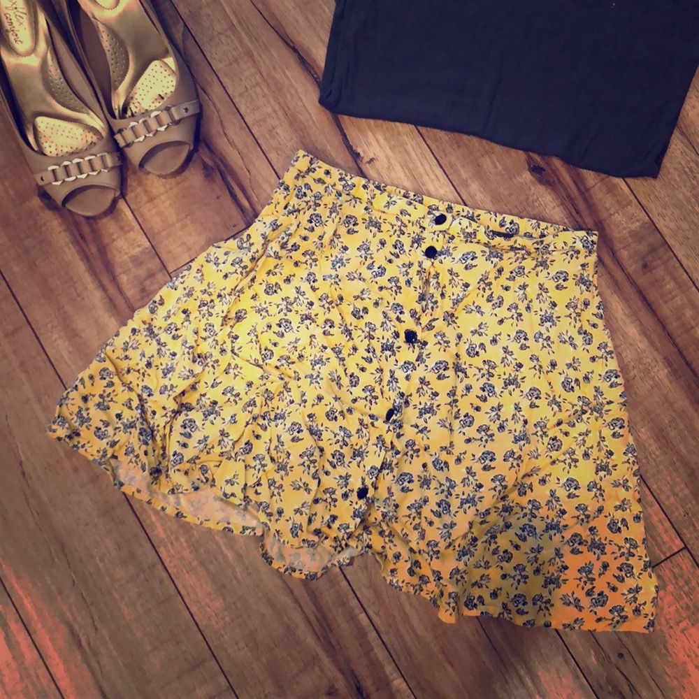 Yellow Floral Skirt